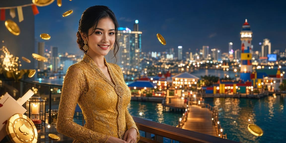 Pemain Malaysia menikmati permainan poker dalam talian dengan pakaian tradisional kebaya